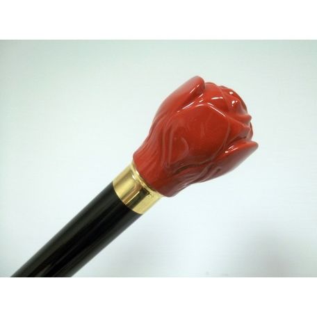 BASTONE CON ROSA ROSSA