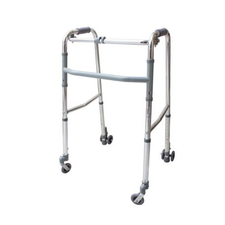 DEAMBULATORE PIEGHEVOLE 2 RUOTE FISSE 3'' E 2 RUOTE PIROETTANTI 3''
