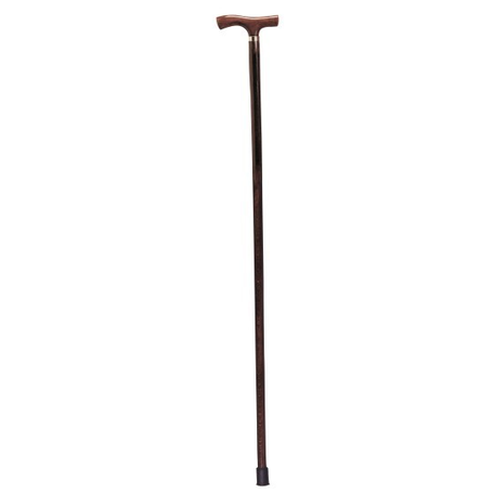 BASTONE IN LEGNO DI FAGGIO NATURALE CON ANELLO CROMATO - DONNA - 92 CM