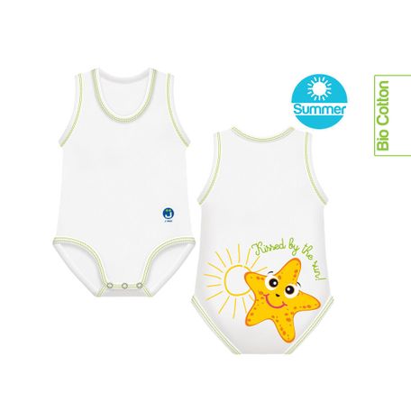 J-BIMBO BODY ELASTICIZZATO 0-36 MESI FRESCO COTONE BIO SEALIFE