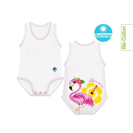 J-BIMBO BODY ELASTICIZZATO 0-36 MESI FRESCO COTONE BIO TROPICAL