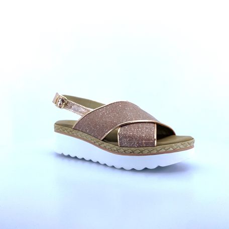 SANDALO DONNA CON CINTURINO E FASCIA INCROCIATA CASUAL1276